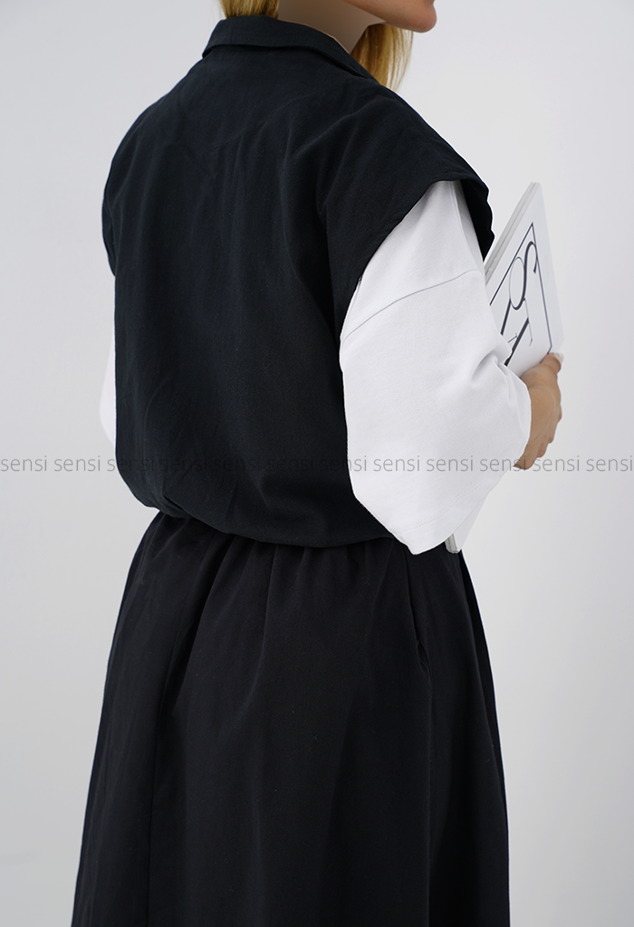 وست زنانه لینن جلو زیپ کد1006544